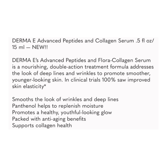 ▪️ 5/$25 DERMA-E Advanced Peptides & Collagen Serum - .5 oz NIB - Picture 5 of 6